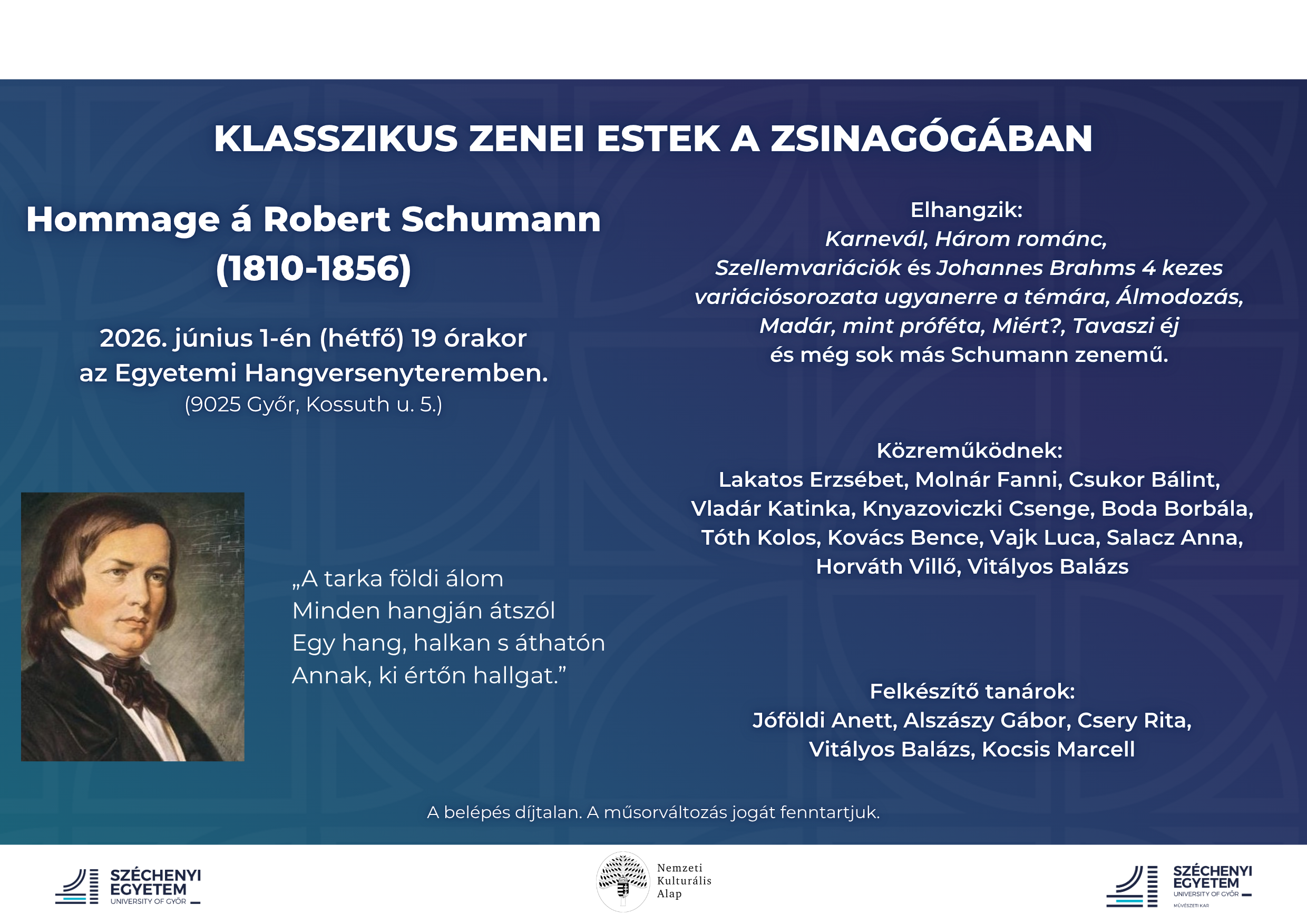 Klasszikus zenei estek a zsinagógában - 2026. május 21. Klasszikus zenei estek a zsinagógában - 2026. május 21.